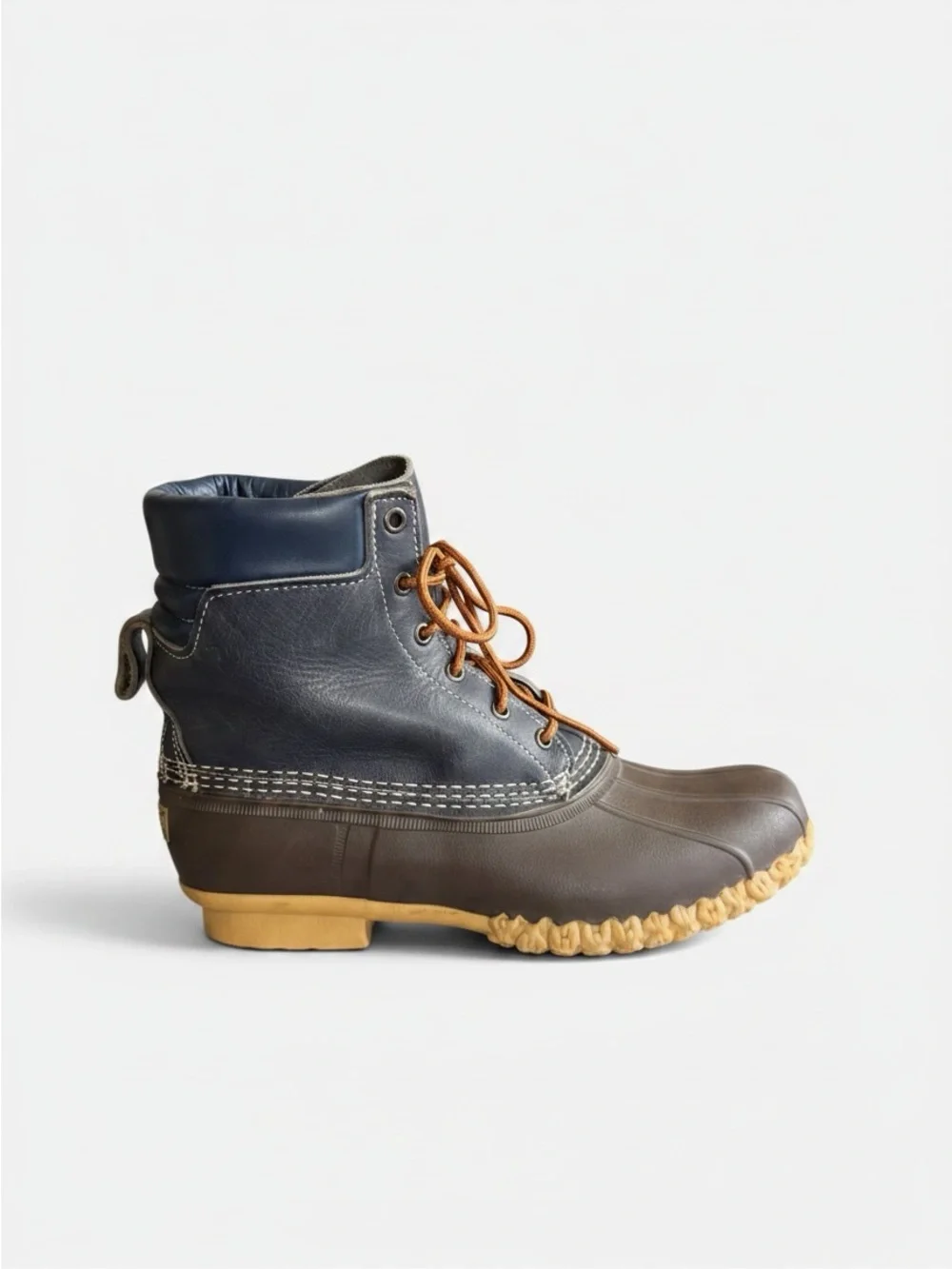 L.L. Bean Bean Boots Mens Navy Leather 6” Padded Collar Duck Boots